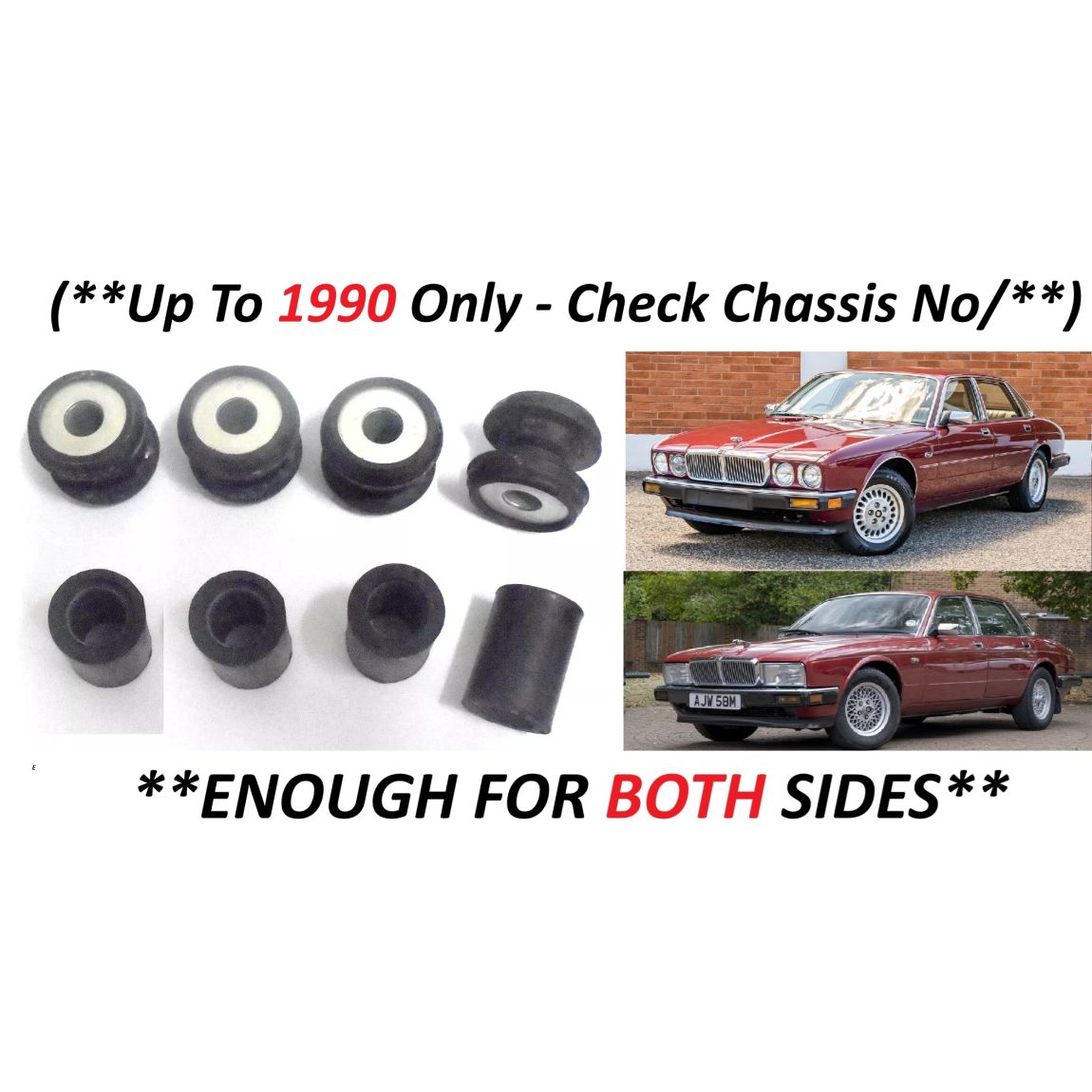 FRONT SUSPENSION WISHBONE BUSH SET x8 (Jaguar XJ6 XJ40) (** 1986- 90 Only **) 